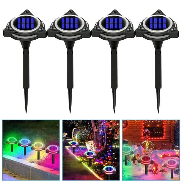 Waterproof Solar Outdoor Lights Pathway, Landscape Garden Decor Lights Solar Powered with LED Protction (4 PACK)