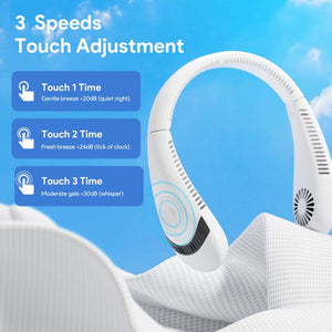 Portable Neck Fan,Folding USB Rechargeable Hands Free Bladeless Neck Fan ,Personal Mini Neck Air Conditioner with 3 Speeds 80 Air Outlet