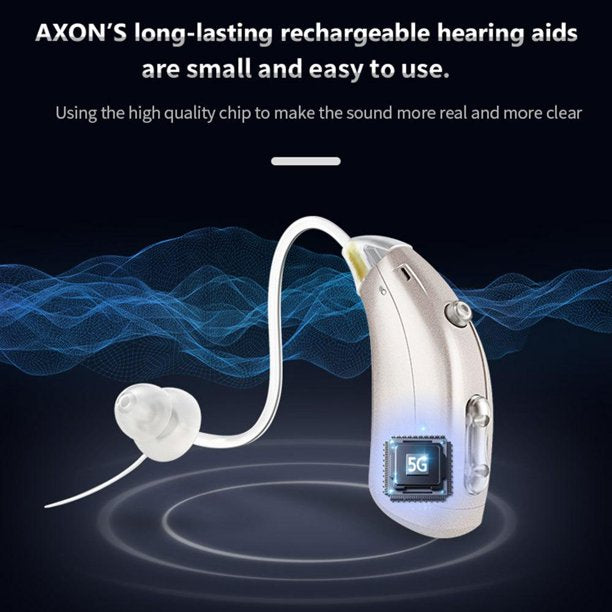 Hearing Aids for Ears, Rechargeable Digital Hearing Amplifier with Charging Case for Seniors, 2 Pcs