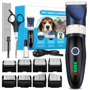 Vinmall Dog Clippers, Mrdoggy Dog Grooming Clippers for Thick Fur Nail with Low Noise Rechargeable Cordless Electric Quiet Pet Clippers Set Grooming Kits for Dogs Cats Pets