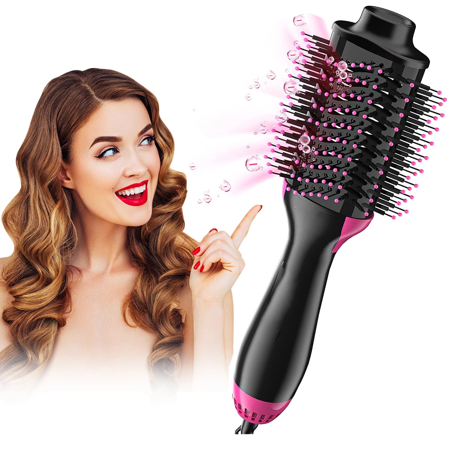 Xpreen Hair Dryer Brush, One Step Hair Dryer, 5 in 1 Hot Air Brush for All Hair Anti-Scald, Fast Drying Straightening Curling Round Blow Hair Dryer Brush Volumizer Styler for Home Salone Salon