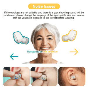 Personal Sound Amplifier for Ears, In the Ear Rechargeable Sound Amplifier with Noise Cancelling Volume Control for Seniors Adults, Beige