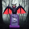 5Ft Halloween Inflatable Black Bat, Vinmall Tombstone Halloween Decoration Props with LED for Indoor Outdoor
