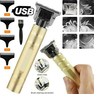 Electric Hair Clippers for Men, Cordless Rechargeable Pro Li Hair Trimmer with T-Blade Close Cutting Trimmer for Men, 0mm Zero Gap Bald Head Clippers(Gold)