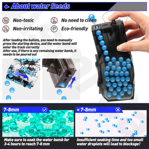 Electric Gel Ball Blaster with Drum, 40000 Water Gel Beads Gel Ball Blaster, Double Shooting Modes Splatter Ball Blaster Toy for Outdoor Activities, Ages 12+