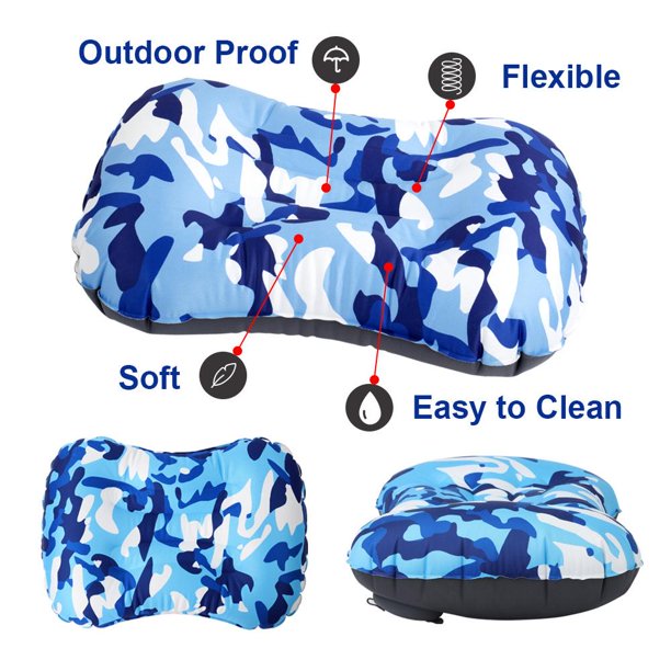 Ultralight Inflatable Camping Travel Pillow, Compressible, Compact, Comfortable, Inflating Pillows for Neck & Lumbar Support While Camp, Hiking, Backpacking, Traveling, Car
