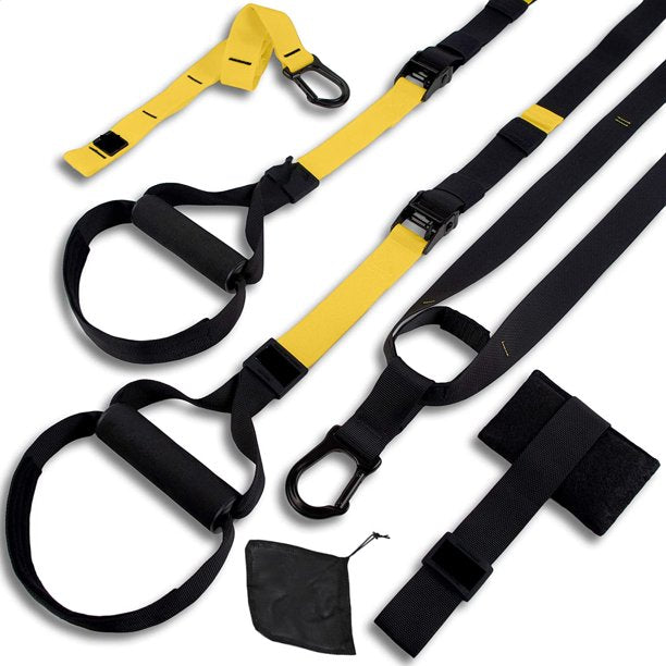 Vinsic Bodyweight Resistance Straps Training Kit,Suspension Trainer System Fitness Strap Trainer, Lightweight Portable Full Body Workouts Fitness Trainer for Home Gym Use