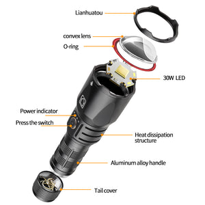 Doosl 120000 Lumens Rechargeable LED Flashlight