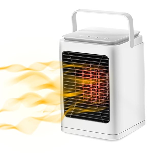 Space Heater Beenate 850W Portable Electric Heater with Night Light, Small Quiet Ceramic Heater for Desk, Office, Home