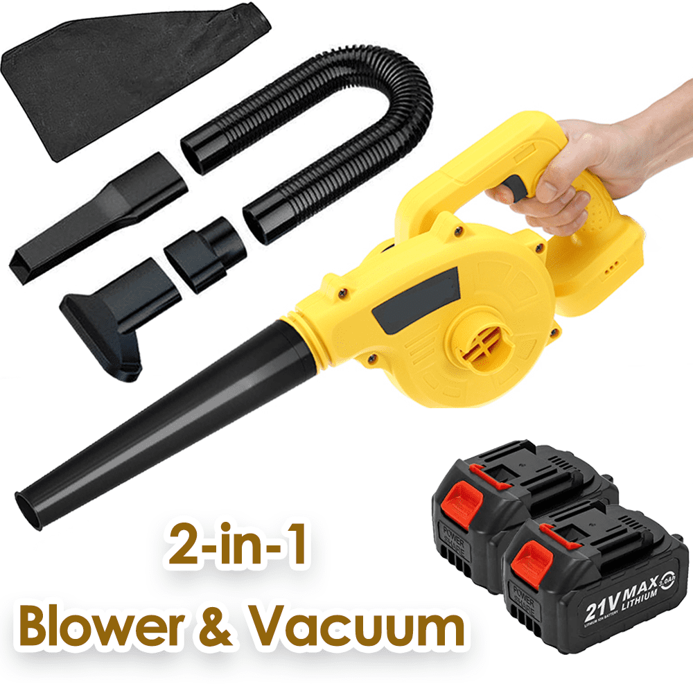Electric Leaf Blower Cordless, Doosl 2-in-1 Leaf Blower & Vacuum with 2 Battery and Charger for Yard Cleaning Snow Blowing