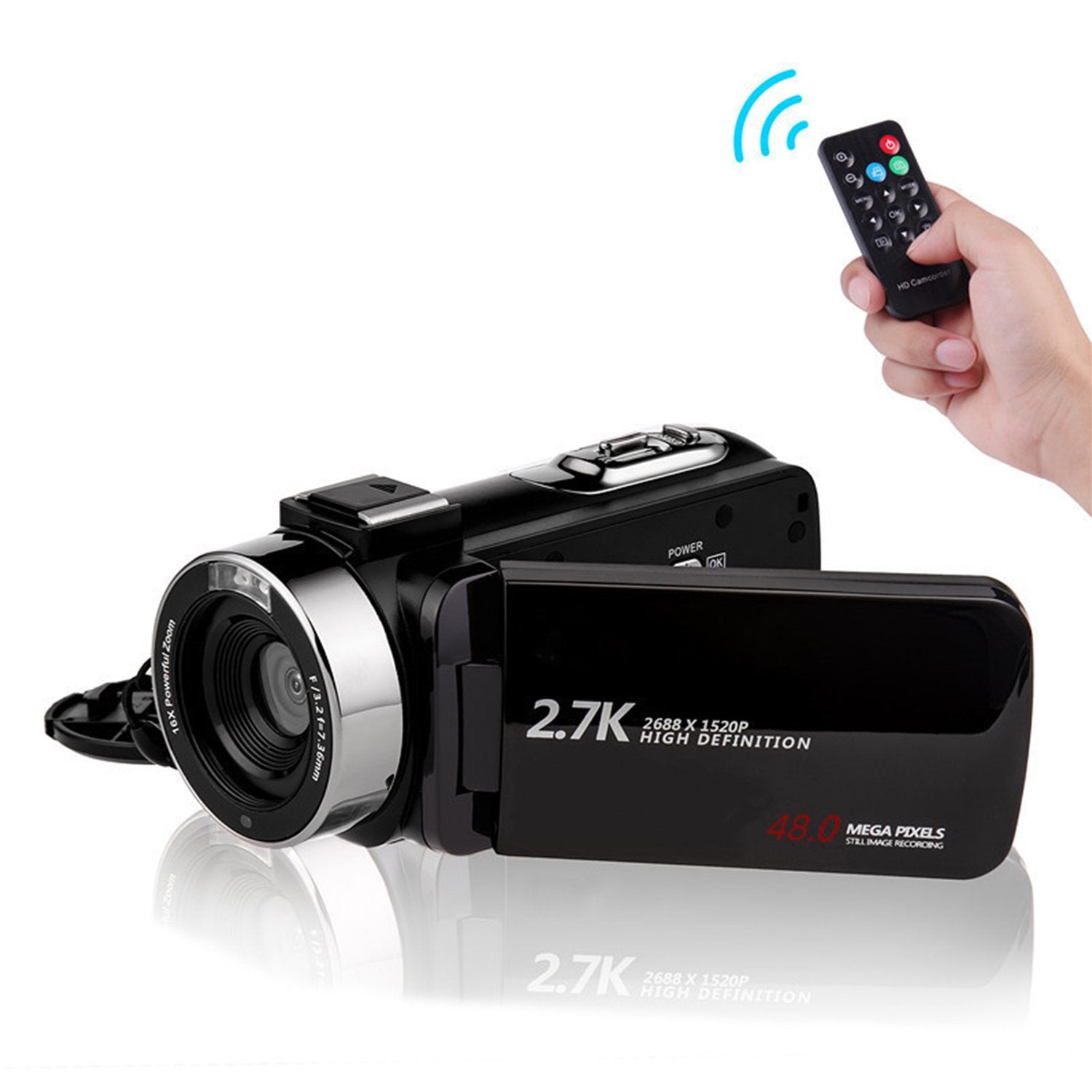 Doosl Digital Video Camera Camcorder, UHD 2.7K 30 FPS 48.0 MP Vlogging Camera Recorder for Youtube, 16X Digital Zoom, Black
