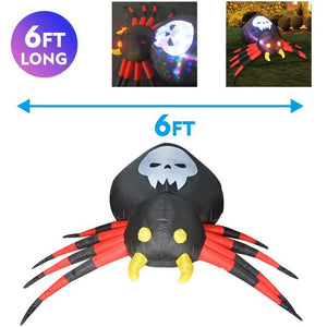 Vinmall 6 Ft Long Halloween Inflatables Spider Decorations with LED Lights