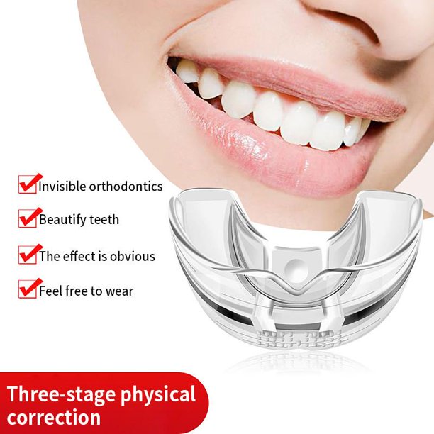 Mouth Guard,Braces Invisible 3 Stages Tooth Appliance Aligners Trays Teeth Straightener Retainer Alignment Trainer Mouth