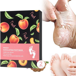 Xpreen Foot Peel Mask 2 Pack,Baby Soft Exfoliating Peeling Foot Mask for Dry Cracked Feet, Dead Skin Callus Remover- Peach Scented