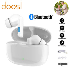 Doosl Bluetooth Personal Sound Amplifiers for Ears with Noise Reduction, Mini Invisible Aid Digital Sound Amplifier Voice Enhancer Devices with Charging Case for Seniors,White,1 Pair
