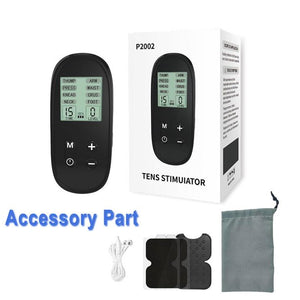 TENS Unit Rechargeable Muscle Stimulator EMS Dual Channel with 2 Large Reusable Electrode Pads 6 Modes for Back Neck Pain Muscle Therapy Pain Management Pulse Massager