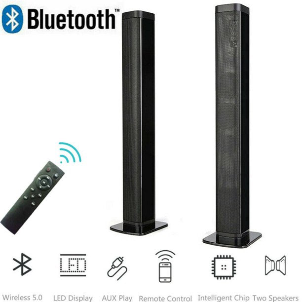 QD Bluetooth Wireless Soundbar, Surround Sound Bar for Home Theater Audio Sound Bars, 40W Soundbar 37 Inch TV Sound Bar with HDMI Optical RCA AUX Coax Connection, Remote Control, Bass Adjustable