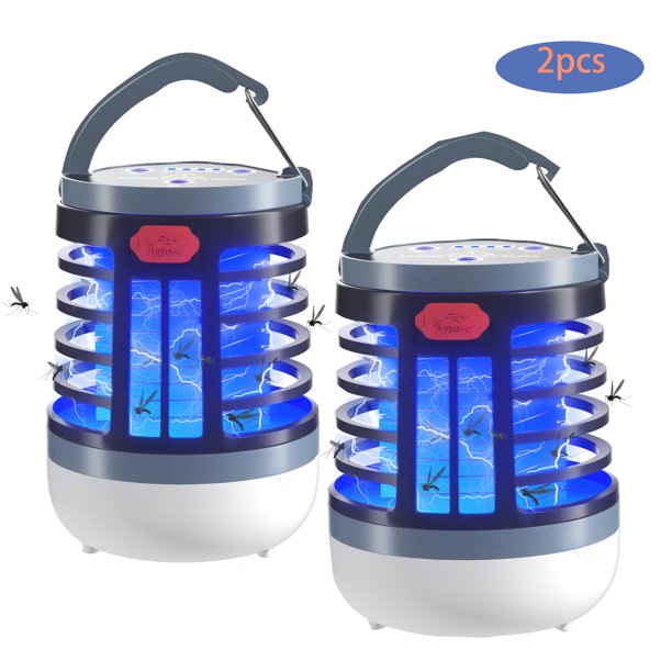 Melliful Bug Zapper Outdoor, Electric Mosquito Zapper High Powered, Mosquito Killer Waterproof , Fly Traps for Indoors, Patio, Garden, 2pcs