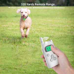 Dog Training Collar,Vinsic Waterproof Receiver 300 Yards Remote Control With Cartoon Design Back Splint and Flashlight Dog Shock Collar With LCD Display 1-5 Level Shock Vibration