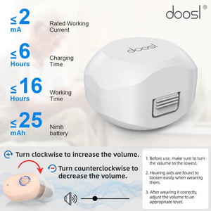 Hearing Aids for Ears, Vinmall Rechargeable Mini Hearing Amplifier for Seniors with Noise Cancelling and Portable Charging Box, Hearing Amplifier TV Earbuds Suitable for Adults, Elderly, Children