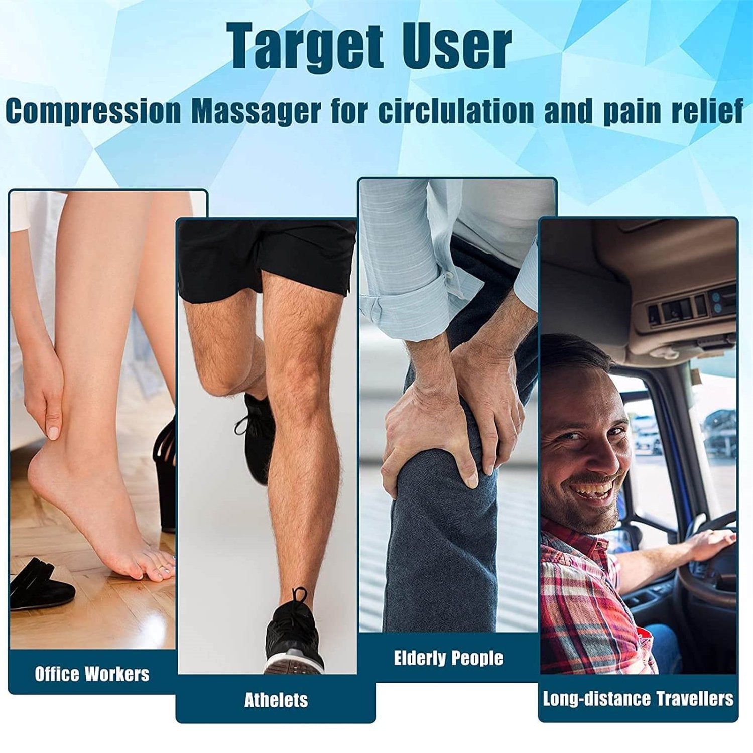 Compression Leg Massager Electric Blood Circulator Waist Wrap