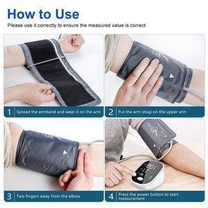 Blood Pressure Cuff,Upper Arm Blood Pressure Monitor Large LED Digital Display Heartbeat Monitor 2 Users 198 Memory Voice Reporting
