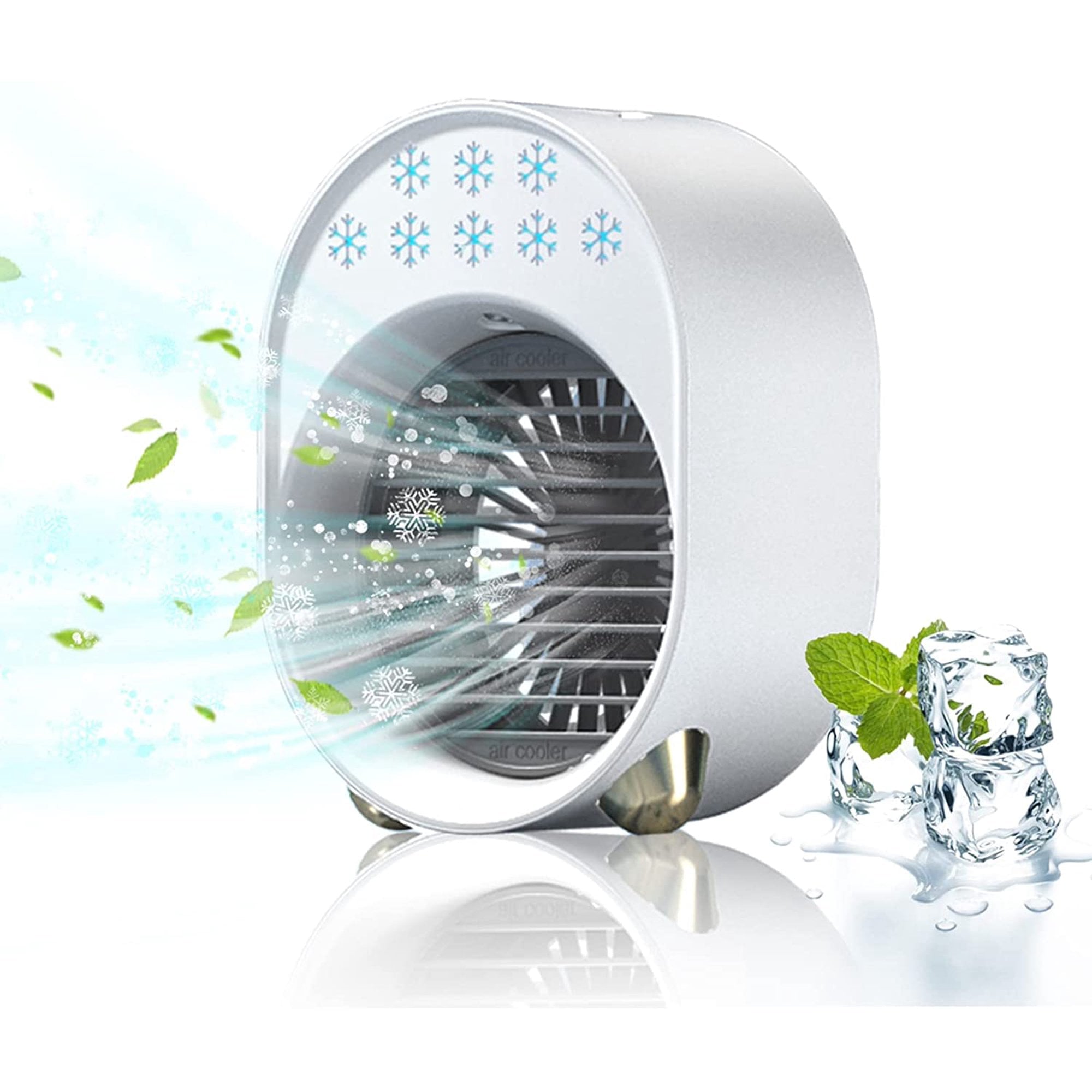 Melliful Portable Air Conditioner Fan with 220ml Water Tank, Personal Air Cooler Fan Mini Evaporative Desk Fan USB Small, 3 Wind Speeds, Temperature Display, Quiet for Home Office