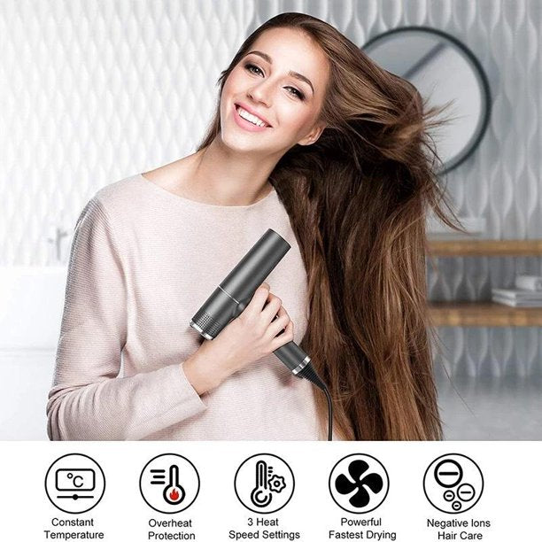 Hair Dryer for women ,1200W Ionic Blow Dryer Professional Powerful Salon Hairdryer with Diffuser & Concentrator Attachments One Step Fast Dry at Home