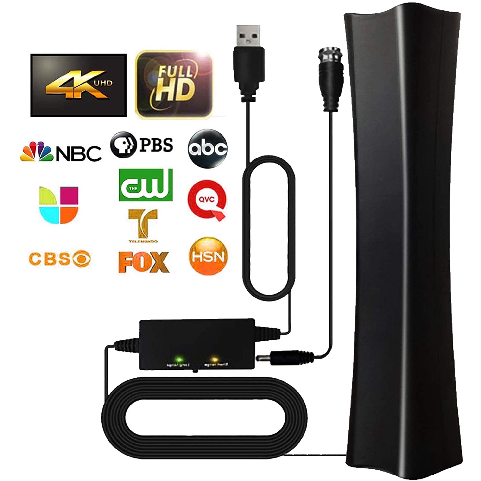 TV Antenna, 2022 Newest Digital Amplified HD TV Antenna, 380+ Miles Range Support 4K 1080P, Indoor Outdoor Smart Switch Amplifier Signal Booster, UHF VHF Freeview HDTV Channels with 17ft Coax Cable