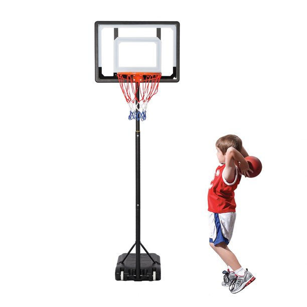 ifanze Portable Basketball Hoop 5ft to 7ft Adjustable Height, Poolside Basketball Stand System for Youth Kids Teenagers, Indoor Outdoor with 33" Width PVC Backboard ,Black