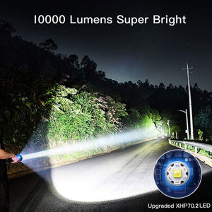 Rechargeable LED Flashlights High Lumens, Super Bright 10000 Lumens,  Powerful Tactical Flashlights with 5 Lighting Modes, 26650 Batteries,  Zoomable, Waterproof IPX5 for Camping, Emergencies