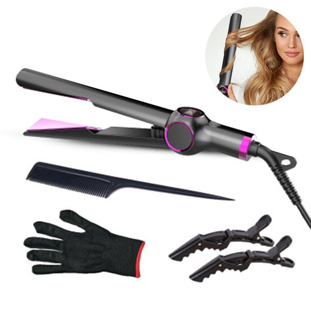 2 in 1 Hair Straightener Curling Iron, Mini Flat Iron for Hair Travel with Adjustable Temp, Hair Curler Great use for All Curling and Straightening Styling