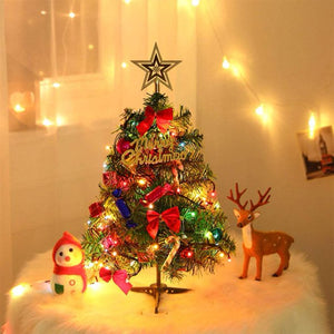 Tabletop Christmas Tree, Artificial Mini Christmas Tree Desktop Christmas Pine Tree with Hanging Ornaments and Stand for Christmas Holiday Decoration