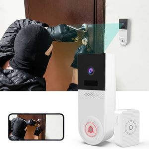 Wifi Video Doorbell Wireless 1080P HD Video Doorbell Camera with Adjustable PIR Detection