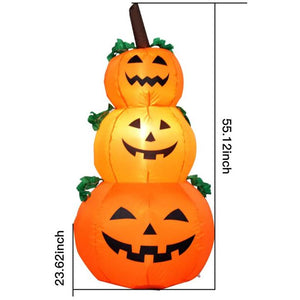 1.4m Halloween Inflatable Pumpkin, Vinmall LED Pumpkin Light Halloween Blow Up Yard Decorations for Front Yard, Porch, Lawn or Halloween Party Indoor
