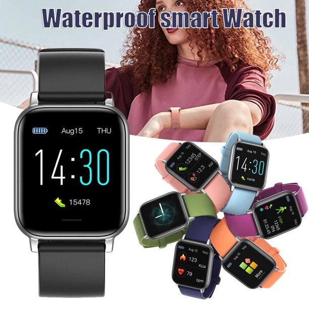 Doosl Smart Watch for Android and iPhone, Doosl Fitness Tracker Health Tracker IP68 Waterproof Smartwatch for Women Men,Black