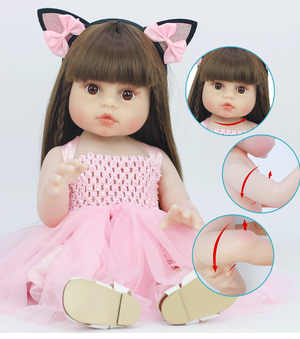 IFanze 22 inch Reborn Dolls , Silicone Baby Doll Washable,Silicone Real Toddler Girl Lifelike,Soft Silicone Baby Dolls Set for Ages 3+