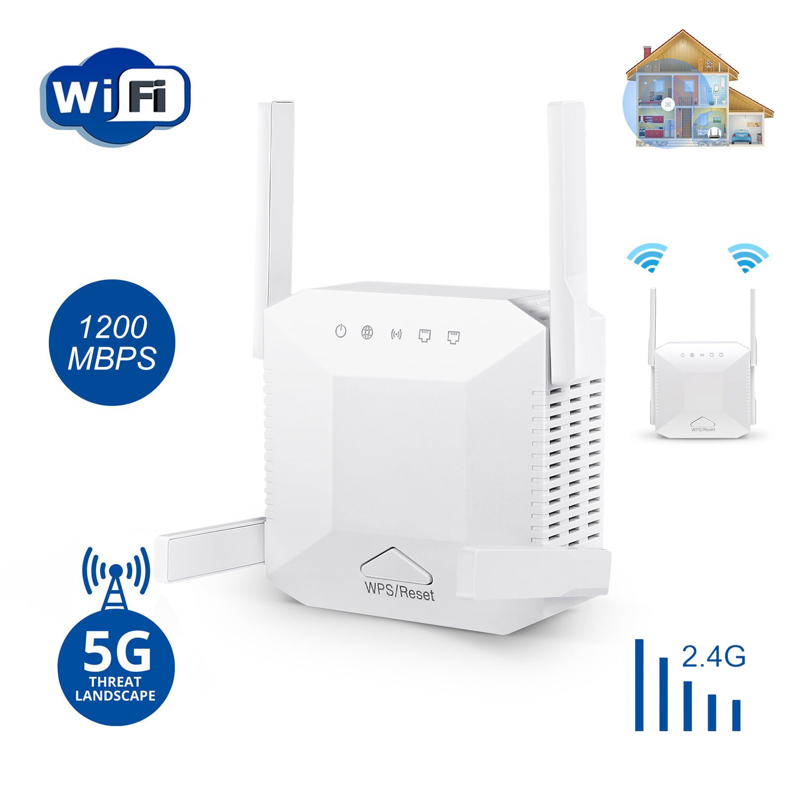 renhed Rådgiver Hav iFanze WiFi Extender, Up to 1200Mbps Speed, Covers Up to 1300 Sq.ft, D