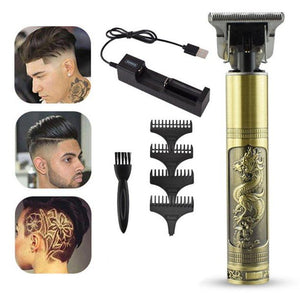 Hair Clippers Beard Trimmer for Men, T-Blade Cordless Hair Cutting Kits(Gold)