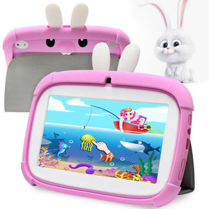 7 Inch Kids Tablet 2GB RAM 32GB WiFi Andriod Educational Tablet Dual Camera with Learning Apps, Pink