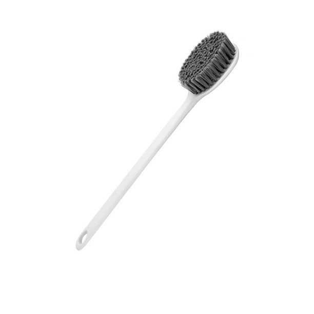 Bath Scrubber Body Brush Shower Scrubber Back Brush with 15 inches long Handle, Soft Bristles, Wet and Dry Use, White
