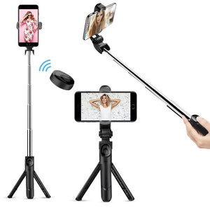 Selfie Stick Tripod, Extendable Bluetooth Selfie Stick with with Wireless Remote Shutter Compatible with iPhone 11/11 pro/X/8/8P/7/7P/6s/6, Samsung Galaxy S9/S8/S7/Note 9/8
