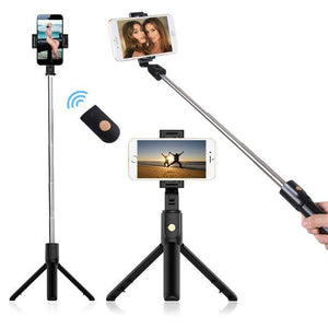 Doosl 3 in 1 Extendable Selfie Stick Tripod with Detachable Bluetooth Wireless Remote Phone Holder Compatible with iPhone and Android Smartphone