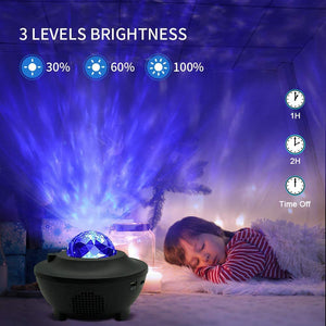 USB LED Galaxy Projector Night Light Cloud Ocean Wave Lamp Bluetooth  Speaker