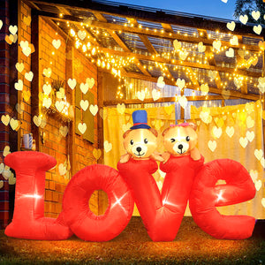 6.5FT Valentines Day Inflatables with Light Up Wedding Decoration for Birthday Wedding Anniversary Party Yard Lawn Garden Home Decor