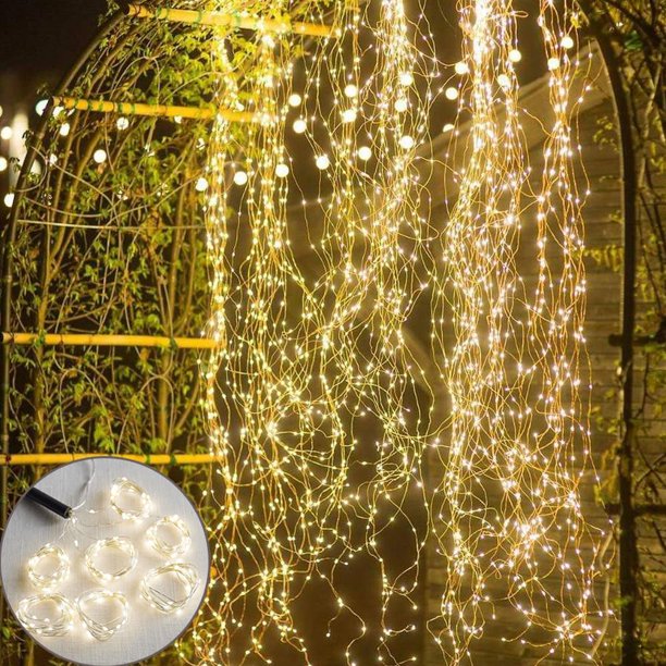 2m 400LED Fairy String Light, Waterproof Christmas Decorations Lights String for Yard, Festival, Party, Indoor, Outdoor Decor (Warm White)