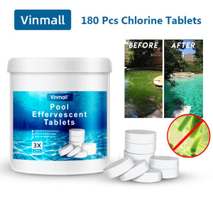 Melliful Chlorine Tablets for Swiming Pool Cleaning, 180 Pcs