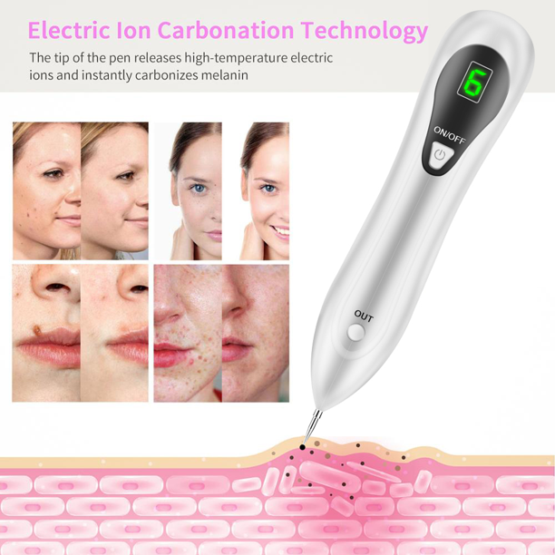 eTopeak Mole Remover Pen, Skin Tag Remover Dark Spot Remover Freckle Tattoo Wart Mole Removal Tool with LCD Screen and Spotlight