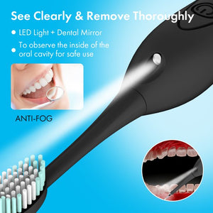 Xpreen Dental Calculus Plaque Tartar Remover, IPX6 Waterproof 3 Modes, Rechargeable N Led light, Black