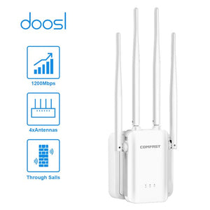 Doosl WiFi Range Extender, Doosl Cover up to 3280sq.ft Signal Booster Repeater with WPS Function, 4 High-Gain Antennas 360掳 Full Coverage Wireless Extender Internet Amplifier for Smart Home Devices